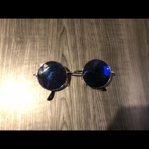Vintage Blue Circle Sunglasses